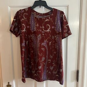 Vintage 70’s paisley homemade polyester shirt